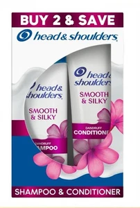 Head & Shoulders Dandruff Shampoo & Conditioner, Smooth & Silky, 12.5oz & 10.9oz - Picture 1 of 1