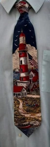 Americana Series "Lighting the Way" Circa 1931 Tie Novelty Silk Corporate Casual - Picture 1 of 9