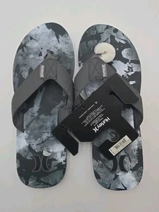 Hurley Herren Flip Flops Sandalen Grau Schwarz Camouflage Strand Schlappen Komfort Schaumstoff... - Bild 1 von 5