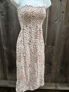  FAITHFULL THE BRAND Solange Smocked Floral-print Crepe Midi Dress In White - Picture 1 of 8