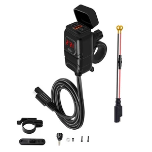 New ABS Motorcycle Dual USB For Phone QC 3.0 Quick Fast Charger Adapter - Picture 1 of 21