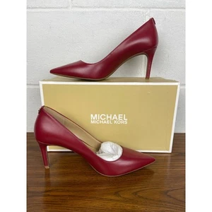 Nuevo en caja Michael Kors Alina Flex Pump Punta Tacón Cuero Rojo Profundo Talla 9M - Imagen 1 de 9