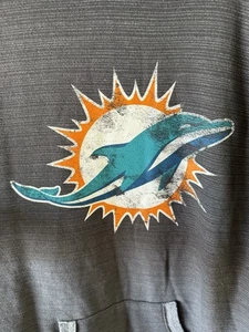 Miami Dolphins Slim Fit Pullover Hoodie Sweatshirt Women’s XL Dark Gray VGUC - Picture 1 of 6