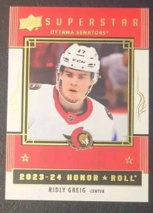 2023-24 Upper Deck Series 2 Ridly Greig Honor Roll Inserto #HR55 - Foto 1 di 2