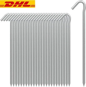 40x HERINGE ZELTHERINGE 23CM ERDNAGEL MIT SPANNHAKEN SCHNURHAKEN VERZINKT STAHL - Bild 1 von 12