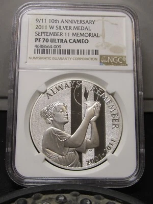 2011 S Commemorative 9/11 silver 10th anniv. medal proof NGC PF 70 UC - Image 1 of 4