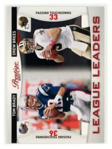Tom Brady Drew Brees 2011 Prestige League Leaders #14 - Imagen 1 de 2