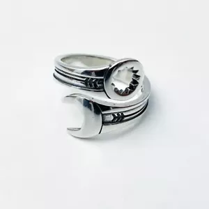 BRANDNEU STERLINGSILBER 925 SCHLÜSSELRING EINZIGARTIGES DESIGN GRÖSSENVERÄNDERBARER RING #009 - Bild 1 von 5