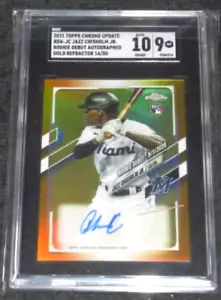 2021 TOPPS CHROME UPDATE JAZZ CHISHOLM JR RC AUTO GOLD REFRACTOR #D/50 SGC 10/9 - Picture 1 of 2