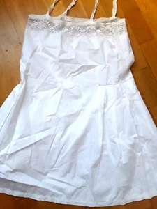 chemise combinaison coton blanc crochet irlandais monograme @ - Picture 1 of 5