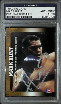 Tarjeta de novato firmada por Mark Hunt 2001 Época K-1 Grand Prix #97 PSA/DNA RC Pride FC Foto 1 de 4