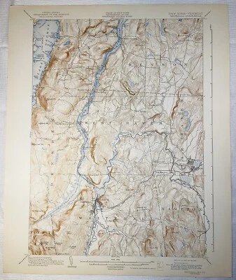 Mapa topográfico Whitehall NY Lake Champlain, Lake George, Putnam, Dresden, Benson - Imagem 1 de 4
