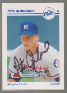 Line Drive 1991 autografiado Pete Alborano - Memphis Chicks - Imagen 1 de 1