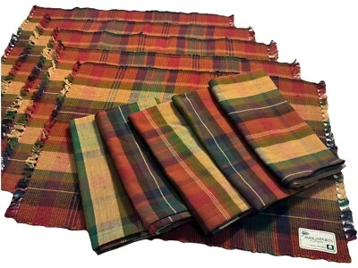 Park Designs 格子餐巾 (5) 和餐巾 (9) 匹配套装棉质乡村小屋 — 第 1/4 张图片