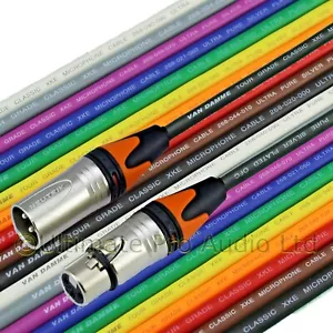 Microphone Mic Lead Van Damme Orange Boot Male Female Neutrik NS XLR Patch Cable - Picture 1 of 11