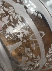 5" Monteur antiker tief geätzter Lampenschirm Kugel Gas viktorianische Quaste Efeu Paar - Bild 1 von 9