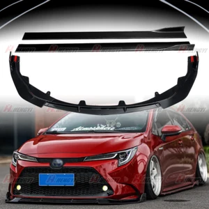 For Toyota Corolla 2020 2021 2022 LE XLE Front Lip Splitter Spoiler + Side Skirt - Picture 1 of 11