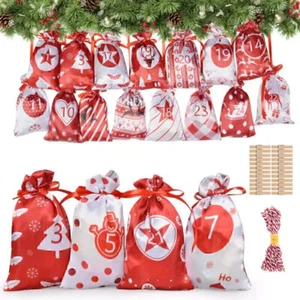 Adventskalender zum befüllen Weihnachtskalender Weihnachten 24 Säckchen XMAS DIY - Bild 1 von 7