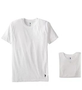 U.S. Polo Assn CREW Neck Mens Short 3 Pack T-Shirts Undershirt White S, L NEW - Picture 1 of 2