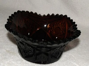 Vintage Sawtooth Cranberry Glass Bowl Beautiful - Picture 1 of 9