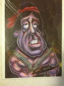 2002 Miguel “Miggy” Aguilar Caricature, Sylvester Stallone, Color Print 8” x 10” - Picture 1 of 1