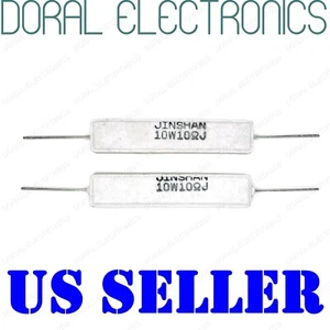 2 unidades 10 ohmios 10RΩJ 10 vatios resistencia de potencia de cemento cerámico axial 10W 10OHM 10R - Imagen 1 de 1
