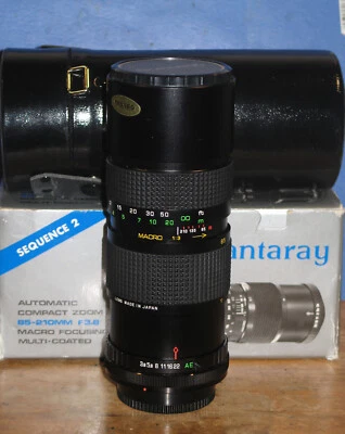 Tested. Quantaray 85-210mm 3.8 Macro. Canon FD-Mount Zoom Lens w Case - Image 1 of 4