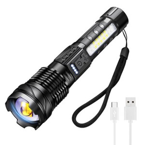Highlight White Laser LED Flashlight Tactical Torch Rechargeable Camping Hiking