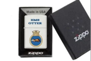 HMS Otter Zippo White Cigarette Lighter boxed - Picture 1 of 1