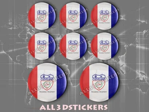8 x 3D ROUND Resin Domed Flag Cleveland - USA Adhesive Decal Vinyl - Picture 1 of 1