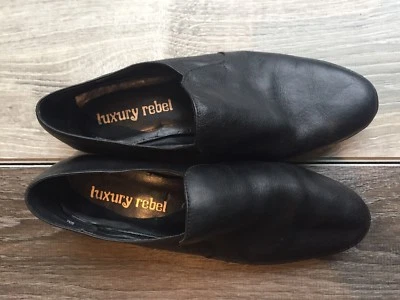 Zapatos planos de cuero negros Rebel de lujo para mujer talla 8 Foto 1 de 4