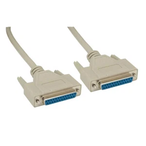 6 Ft RS232 Serial D-Sub DB25 Female to Female Null Modem / Data Cable - Picture 1 of 1