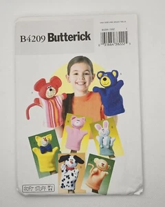 Butterick B4209 Fleece Animal Hand Puppets Sewing Pattern UNCUT - Picture 1 of 4