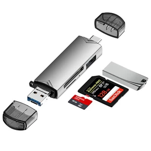 6in1 USB3.0 Type-C SD/Micro SD/SDHC/SDXC OTG Memory Card Reader for Phone Tablet - Photo 1 sur 12
