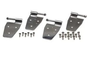 Kentrol 30441 Polished Silver Door Hinge Set 4 Pieces 87-95 Wrangler TJ - Picture 1 of 2