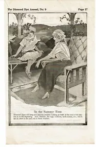 1912 woman girl summer porch PRINT AD The Diamond Dye Annual NO 9 - Picture 1 of 1