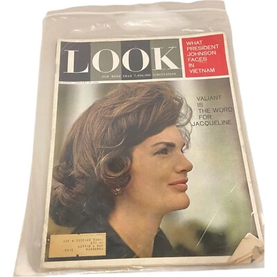Look Magazine JFK 1964 January 28 Jacqueline Kennedy Cover LBJ Vietnam - Image 1 of 4