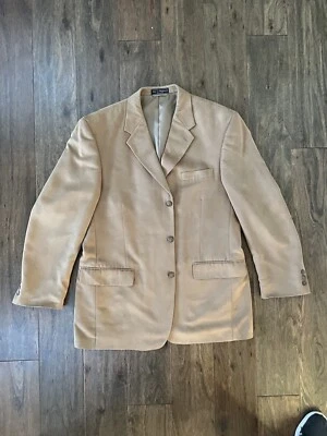 Vintage Haspel Hombre’s 44 Regular Blazer Abrigo Deportivo Traje Chaqueta Marrón Tostado Suave Foto 1 de 4