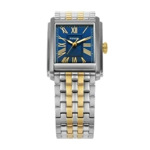 Fossil Carraway FS6010 Blue Analog Two Tone Stainless Steel Quartz Men's Watch - Picture 1 of 6