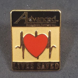 Advanced Ambulance Service Inc. Lives Saved Lapel Hat Pin Advertising EMT Medic - Picture 1 of 4