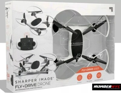 SHARPER IMAGE FLY + DRIVE 7" DRONE RECHARGEABLE DUAL FUNCTION 2.4GHZ LONG RANGE  - Image 1 of 4