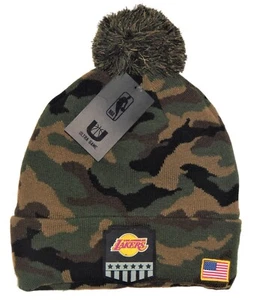 Los Angeles Lakers Herren Camouflage Fleece-gefütterte Mütze Bündchen Strick Winter Bommel Beanie $ 30 - Bild 1 von 1