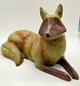 SPI Gallery Solid Brass & Marble Base Fox - Picture 1 of 5