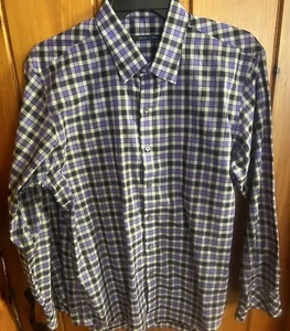 Zachary Prell Shirt Mens XL Purple, Black & White Button Up Long Sleeve Casual - Picture 1 of 6