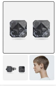 Swarovski Women's s Earrings Chroma. Graphite with Pyramid Cut. - Picture 1 of 5