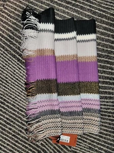 NEW cashmere wool blend signature Missoni Multicolor Metallic Shimmer knit Scarf - Bild 1 von 5
