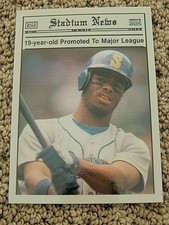 KEN GRIFFEY JR 1990' STADIUM NEWS GLOSSY CARD #NNO  LTD ED.     MARINERS    RARE