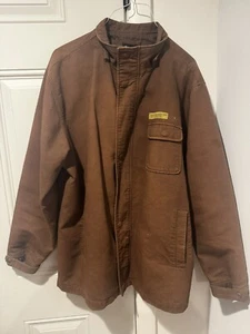Vintage Men’s BoyLondon Sport Brown Chore Barn Jacket Sz L FLAWS Distressed - Picture 1 of 23