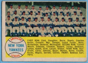 1958 Topps #246 New York Yankees VG Mickey Mantle Yogi Berra Whitey Ford A6376 - Picture 1 of 2