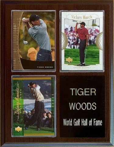 Tiger Woods PGA 3-Card 7x9 Plaque Cover